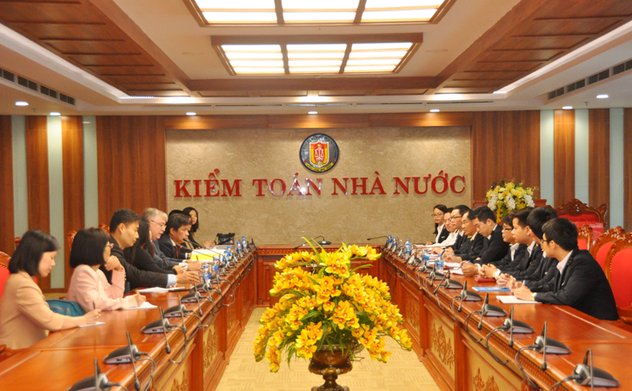 Phó Tổng Kiểm toán nhà nước Đoàn Xuân Tiên tiếp xã giao đoàn chuyên gia KTNN Indonesia