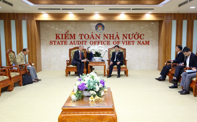 Phó Tổng Kiểm toán nhà nước Nguyễn Tuấn Anh tiếp xã giao Đoàn chuyên gia đánh giá dự án EU-PFMO