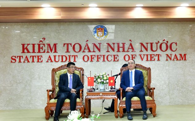 Phó Tổng Kiểm toán nhà nước Bùi Quốc Dũng hội đàm với Phó Tổng Kiểm toán nhà nước Trung Quốc Mả Wuấn Khuây
